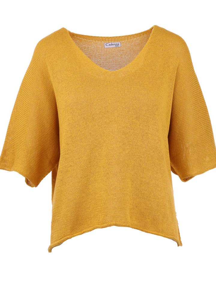 Cadenza Italy Ltd - Wholesale Knit Top - Women's - Cotton Blend V Neck Tunic Top3