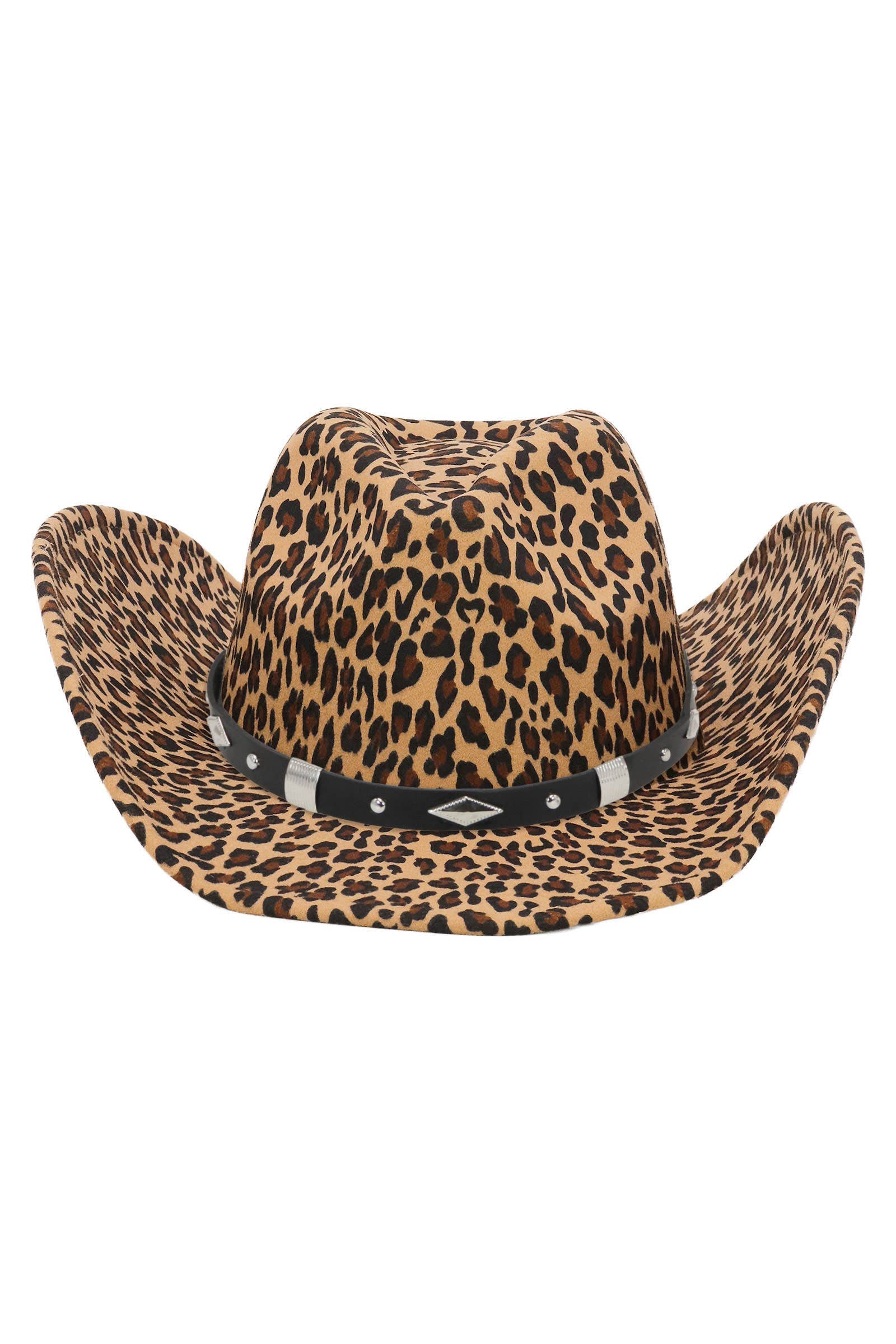 Cap Zone – wholesale Cowboyhatt - Dam – Diamant Concho Fusk Leopard Filthatt5