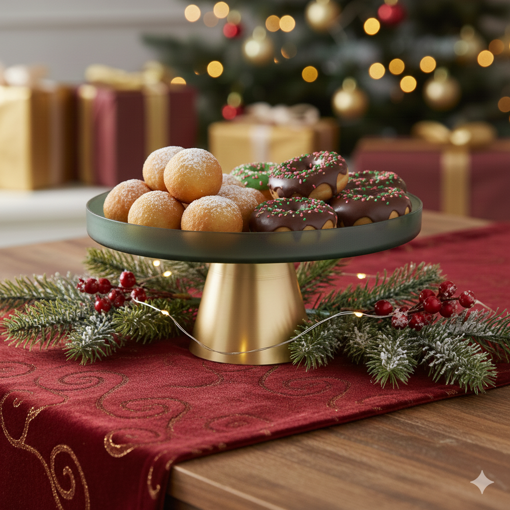 AULICA - Wholesale Serving Tray - Green cake stand with gold base 21x21x8cm2