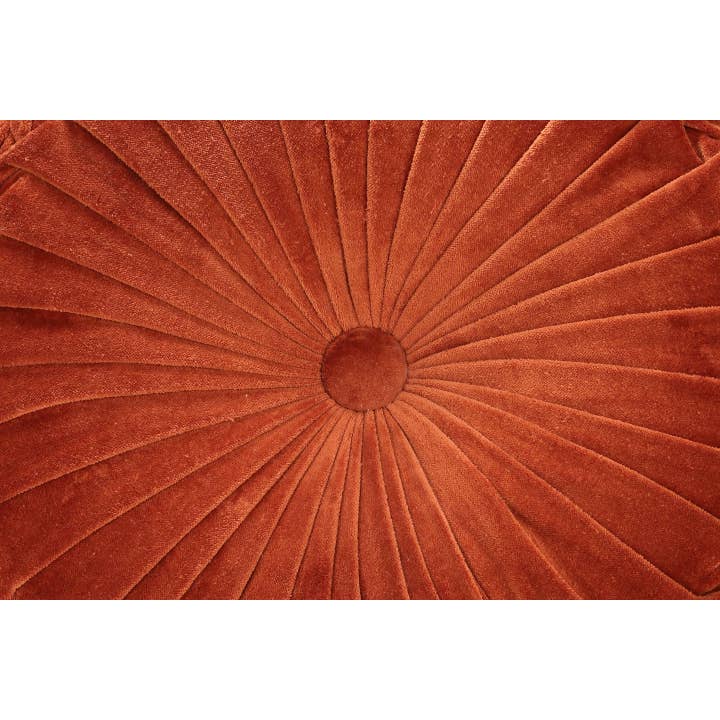 Casa Amarosa - Vente Coussin décoratif - Coussin rond en velours fait main, rouille _ 16 pouces3