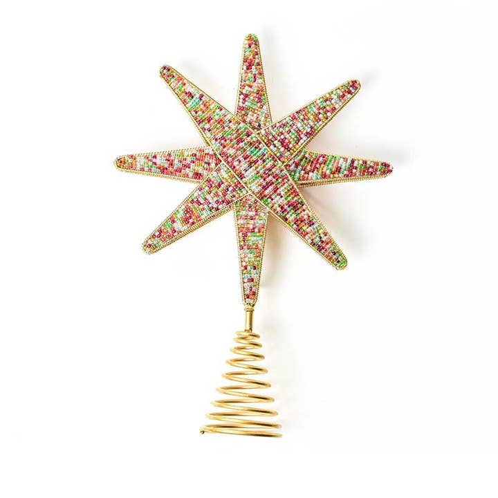 Multi Beaded Star Large Tree Topper for wholesale by Coton Colors