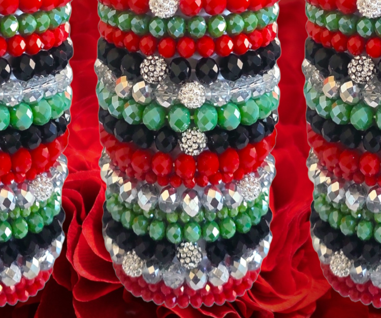 The Candy Collections – wholesale Beaded bracelet – Swarovski crystal Rondelle stack Christmas stacking bracelet1