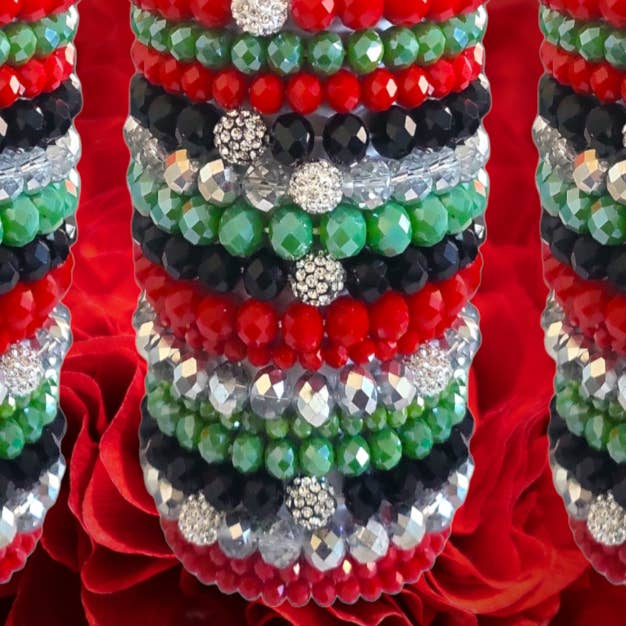 The Candy Collections - Wholesale Beaded Bracelet - Swarovski crystal Rondelle stack Christmas stacking bracelet1