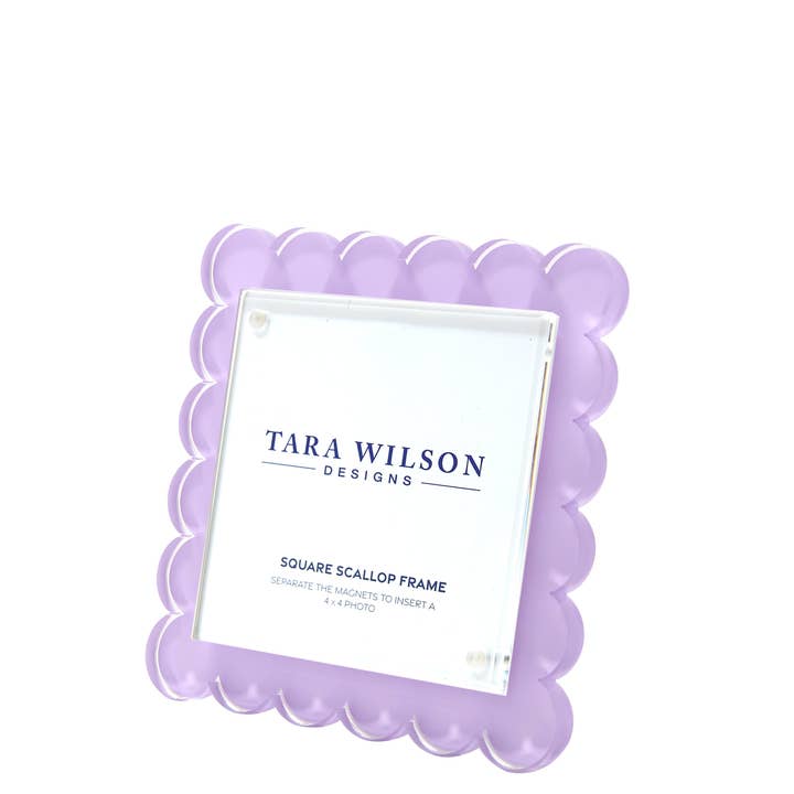 SQUARE SCALLOP FRAME - LAVENDER for wholesale by Tara Wilson Designs