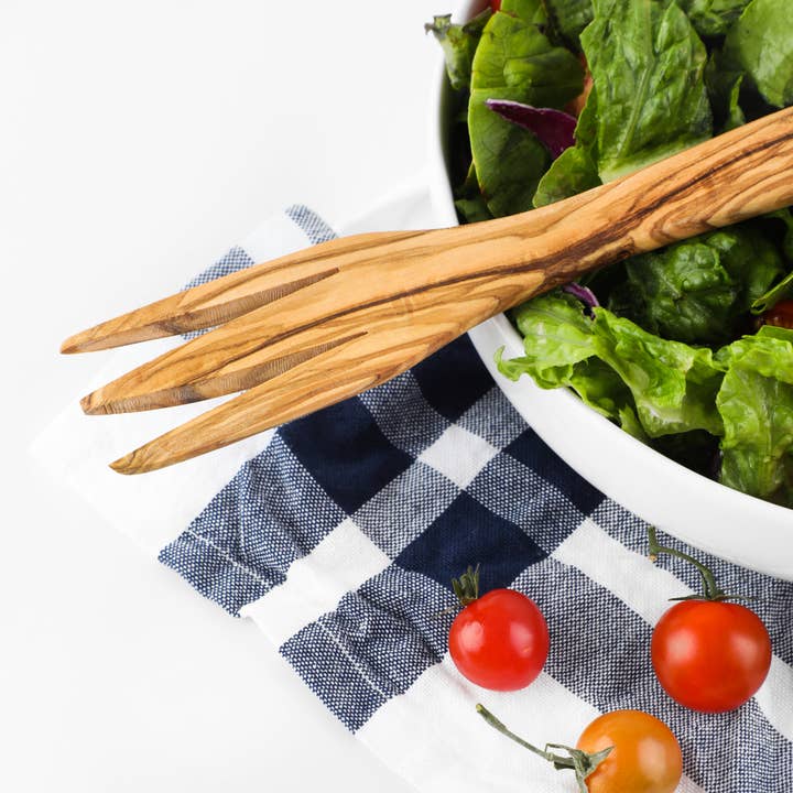 Krafts GmbH Olive Wood - Wholesale Kitchen Fork - Artisan Olive Wood Serving Fork - Free Custom Engraving1