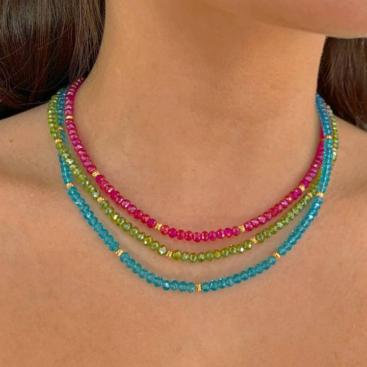 M50 lille krystal halskæde for engroshandel hos Lotusfeet