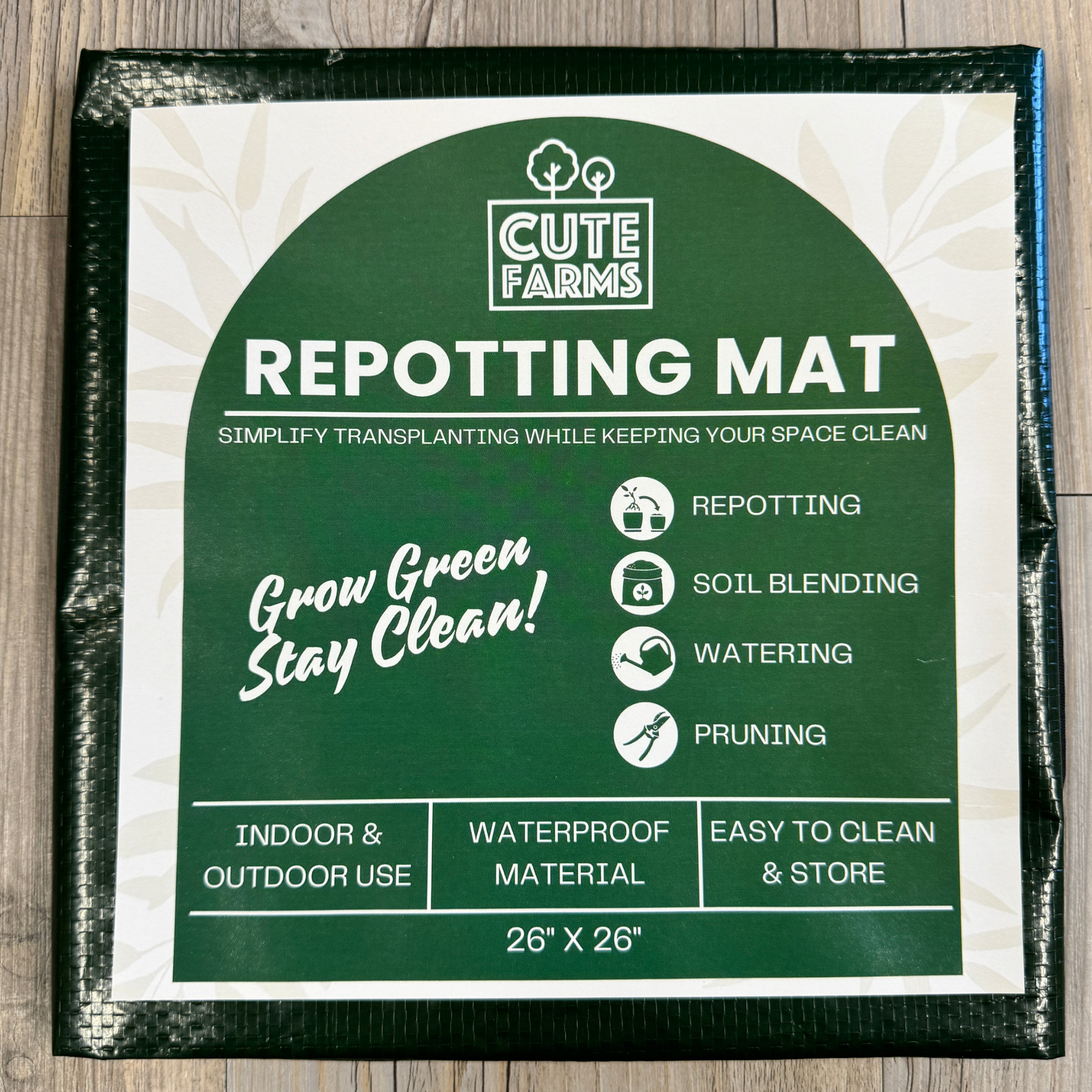 Cute Farms - Wholesale Garden Tool - Repotting Mat for Indoor Plants "Grow Green, Stay Clean" 1