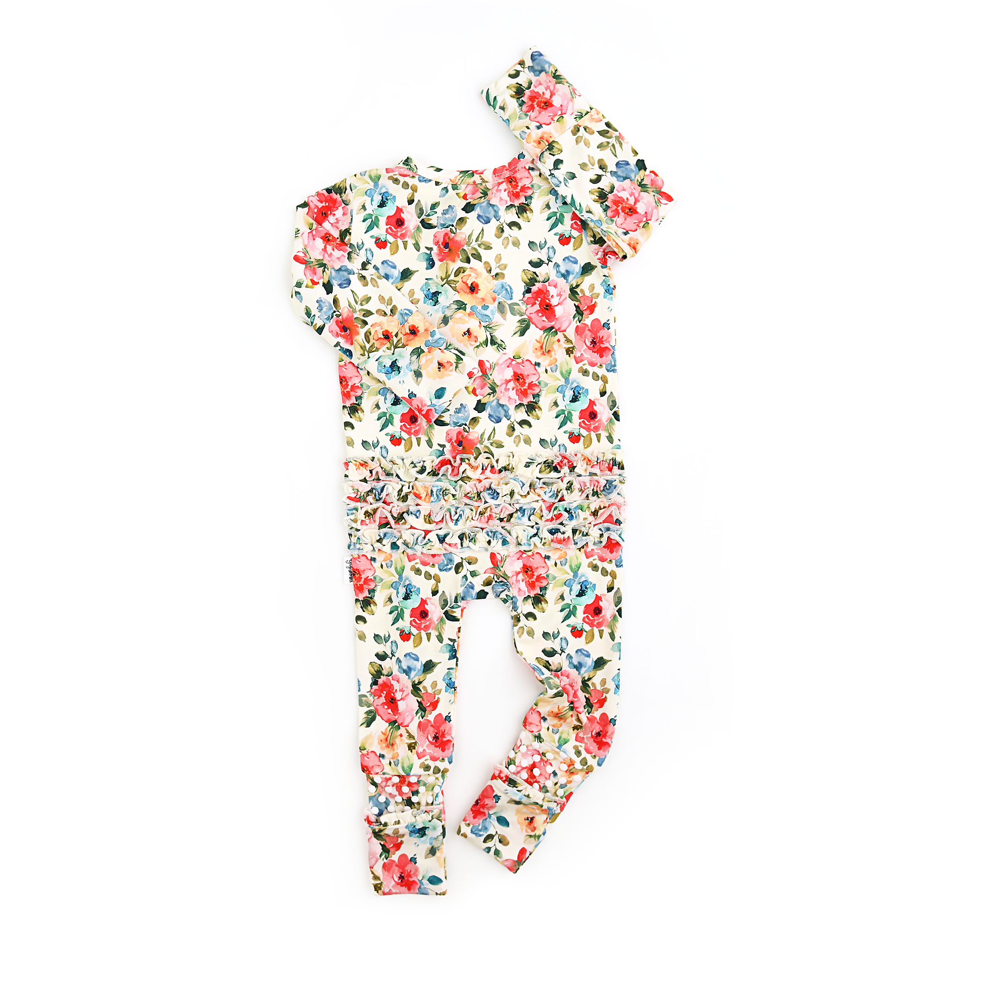 Gigi and Max - Wholesale Jumpsuit - Baby - Nayeli RUFFLE ZIP Bamboo One Piece Floral Baby Clothing1