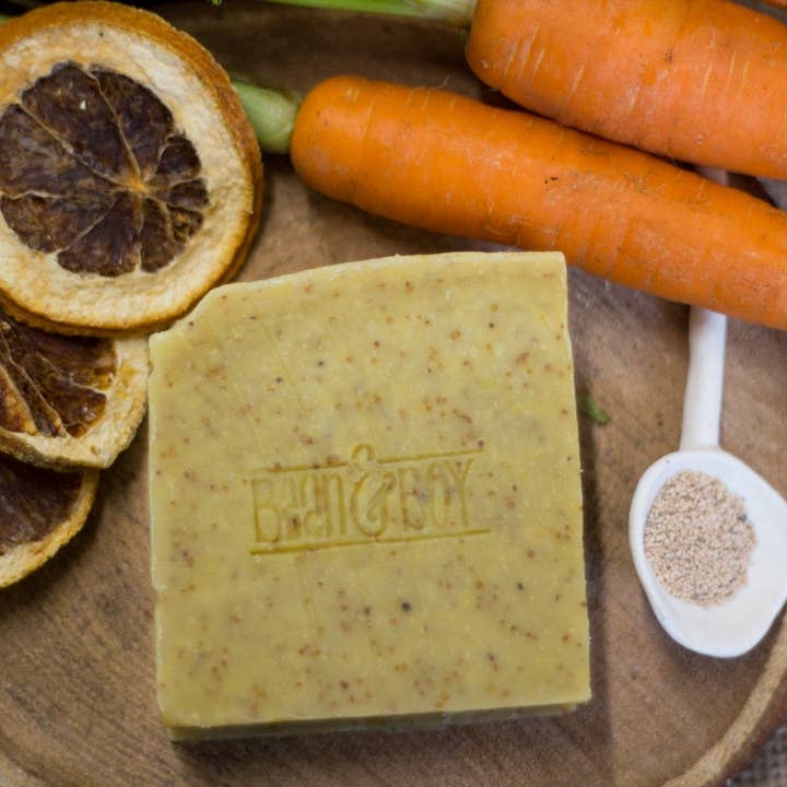 Olive Stone Exfoliating Foot Scrub Bar Soap for wholesale by Bean & Boy