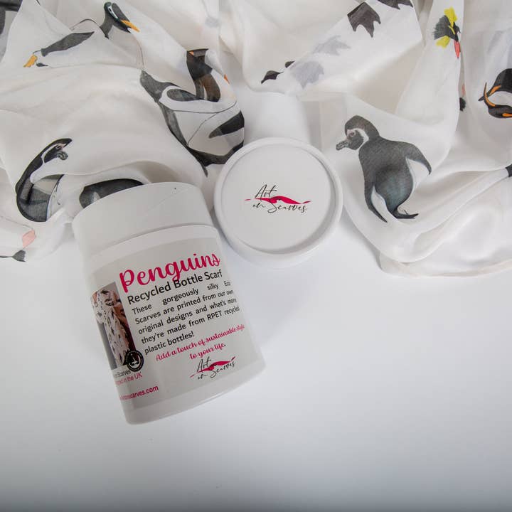 Art on Scarves - Venta al por mayor Bufanda - Mujer - 🐧 Bufandas recicladas con forma de pingüinos | Moda ecológica 🐧