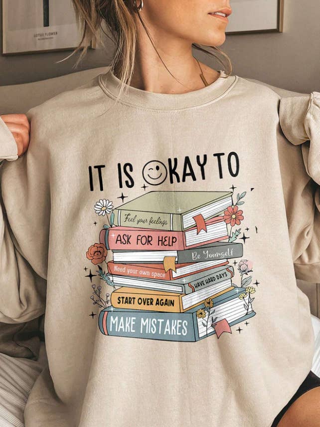 Rosa Clothing - Wholesale Sweatshirt - Women's - Italian lemon Cozy season print crew sweatshirt7