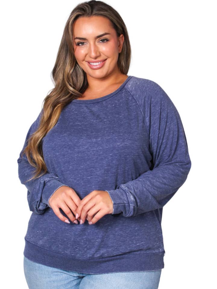 Women's Plus Long Sleeve Rib Cuff & Hem Sweatshirt for wholesale by Good Stuff Apparel