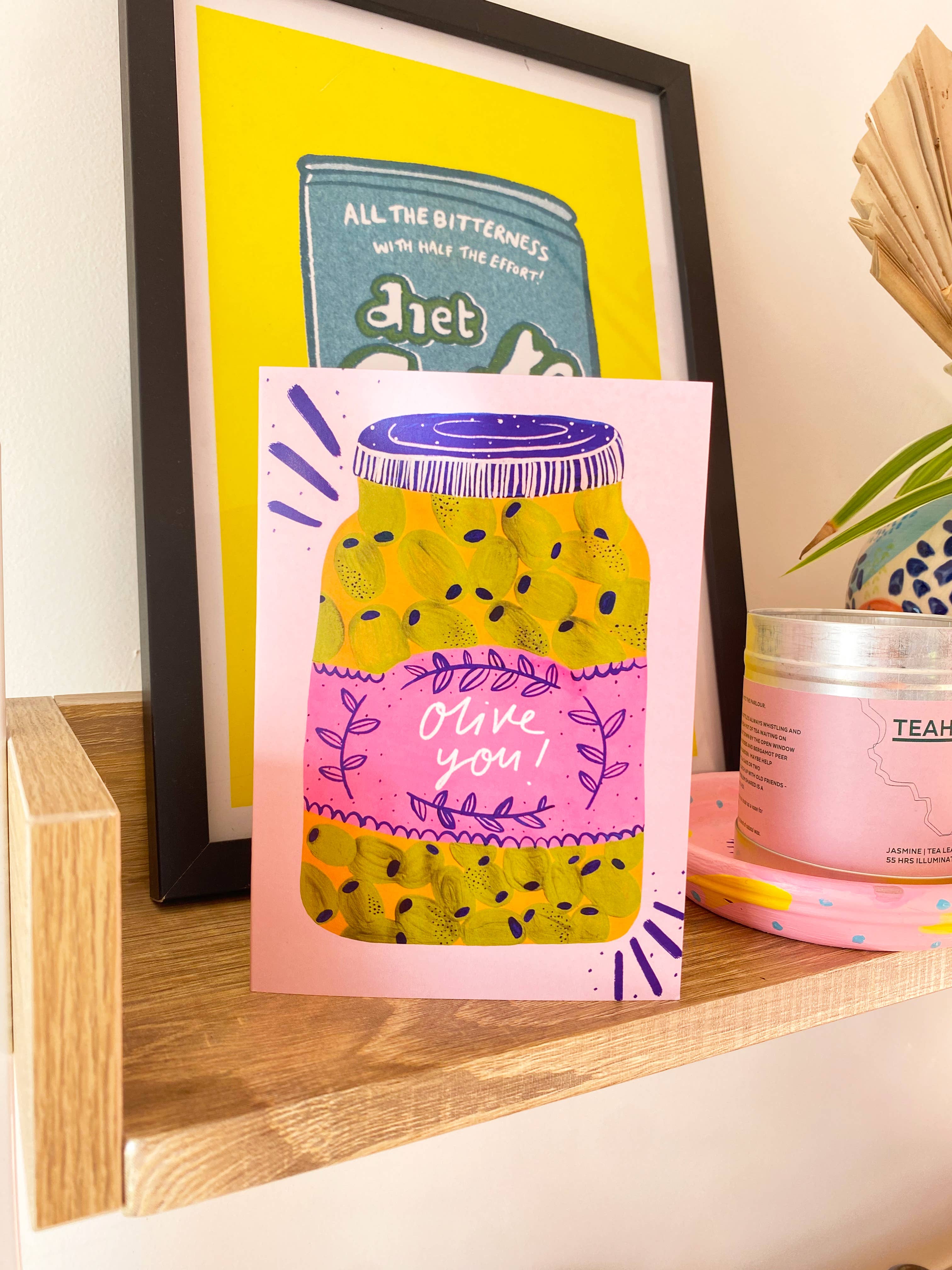 Kerrie Illustrates - Wholesale Valentine's Day Card - Olive you! Funny Valentines Greetings Card | Punny Couple 1