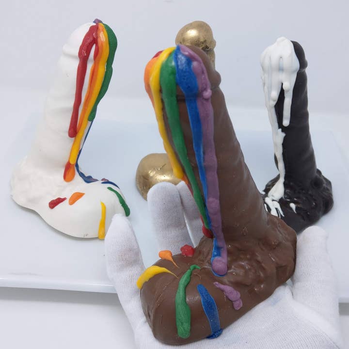 Wild Angel Treats, LLC - Wholesale Chocolate - Penis Solid Chocolate-optional Gold Dust or Pride Rainbow