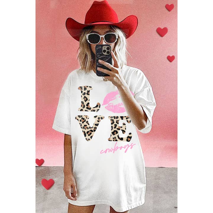 LOVE COWBOYS OVERSIZED MINERAL GRAPHIC TEE for wholesale by HRTandLUV