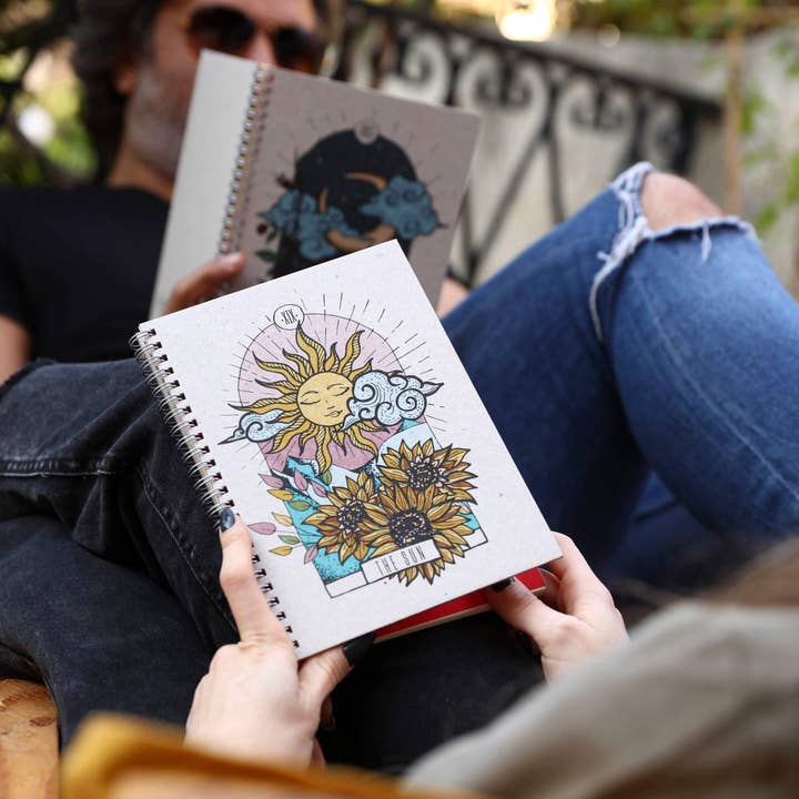 Sun Lined - A5 Spiral Notebook for wholesale by Za'atar Road