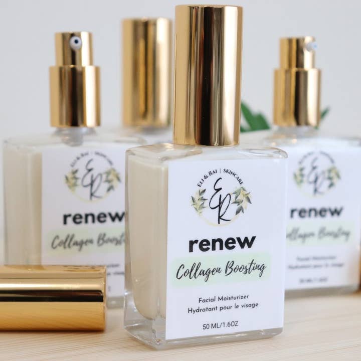 Renew Facial Moisturizer (Anti-aging Collagen Boost) for wholesale by Eli and Rai Bath and Body