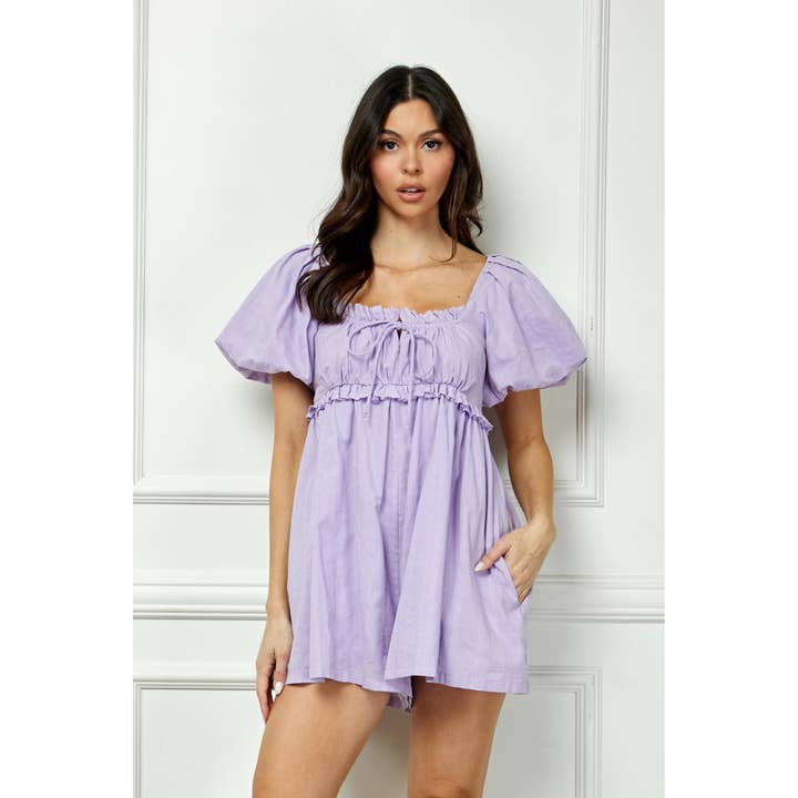 Puff Sleeve Romper for wholesale by Veveret