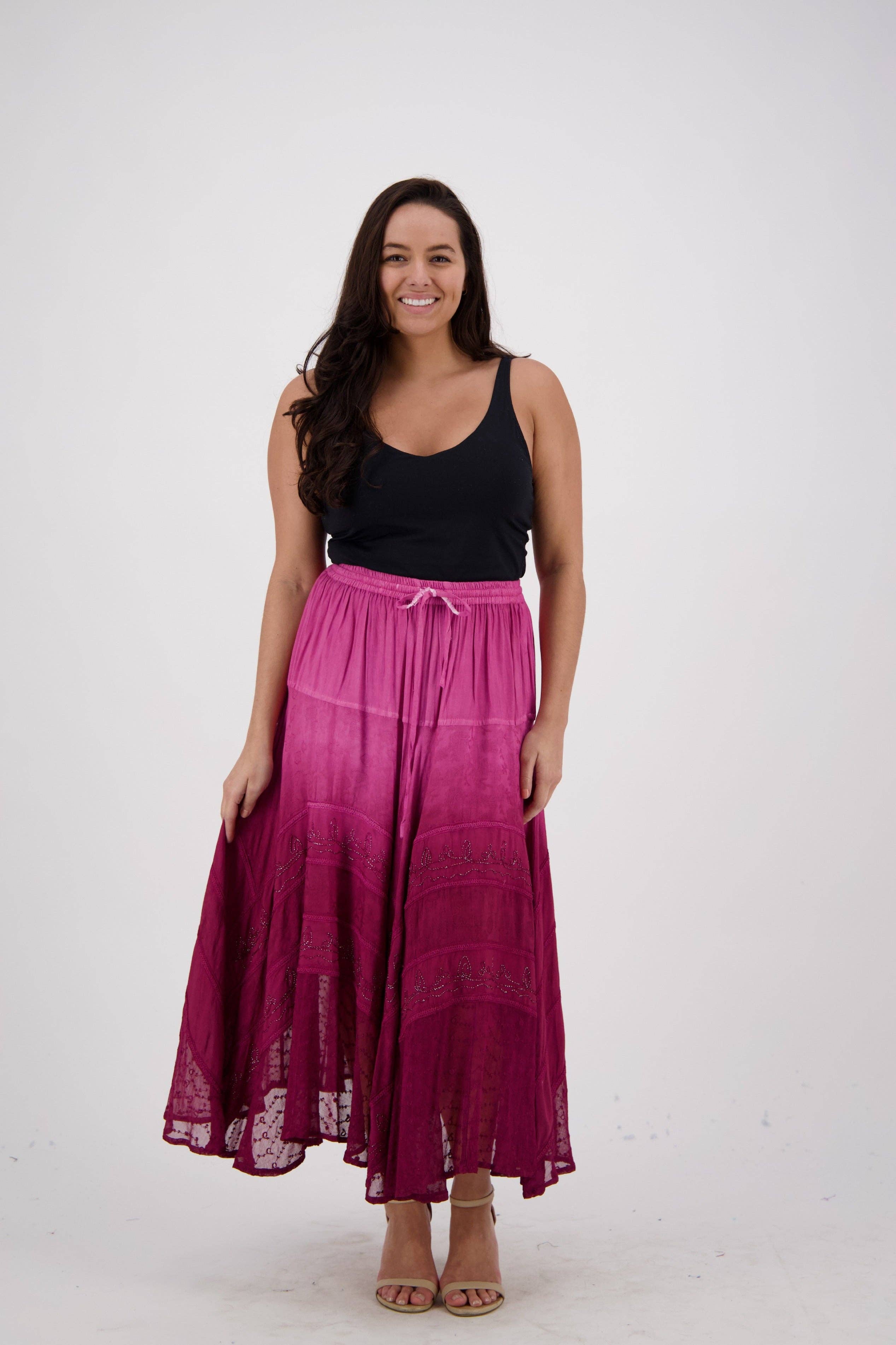 Advance Apparels - Wholesale Skirt - Women's - Ombre Dye Renaissance Skirt 132290