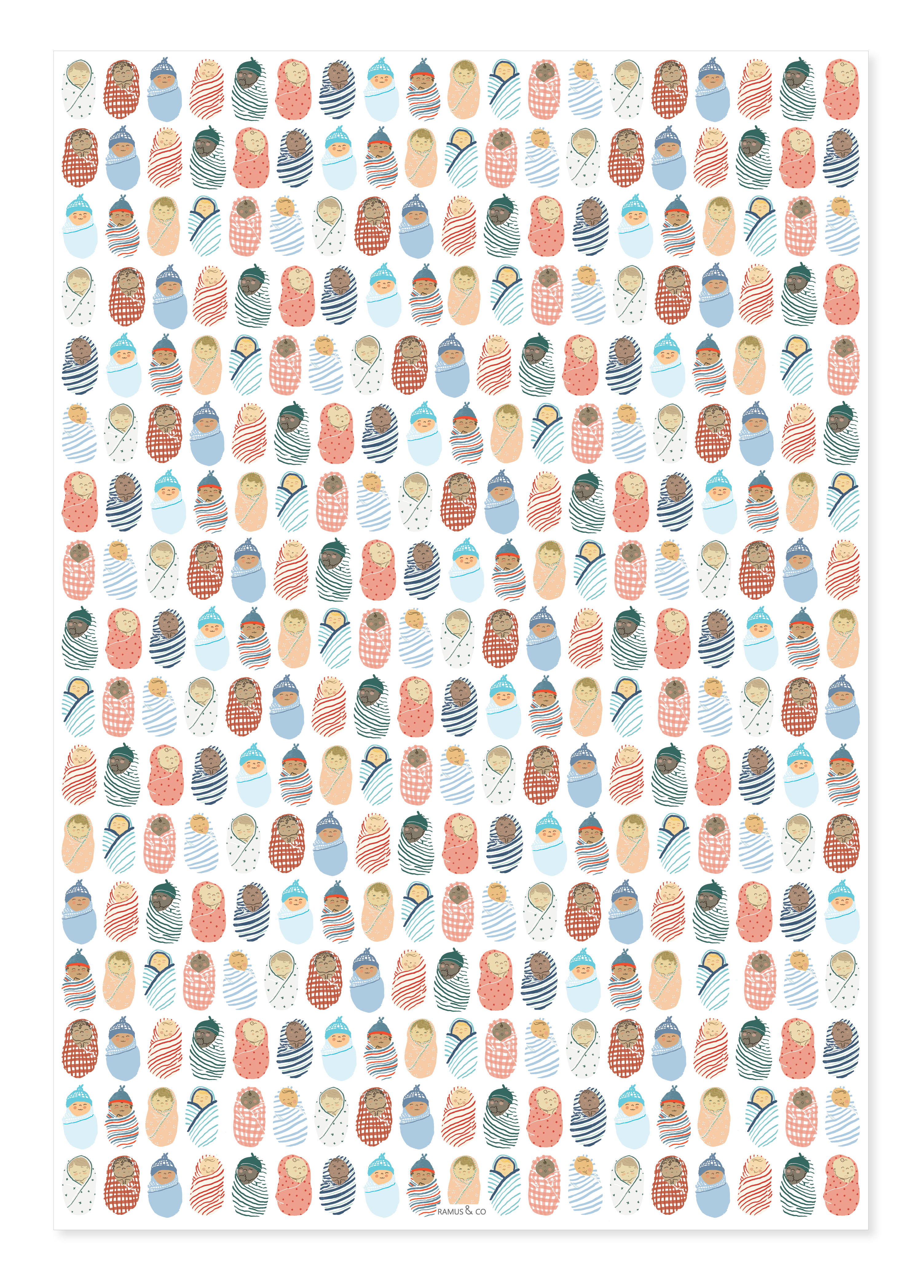 Ramus & Co. - Wholesale Flat Wrap - Babies Gift Wrap Double-Sided1