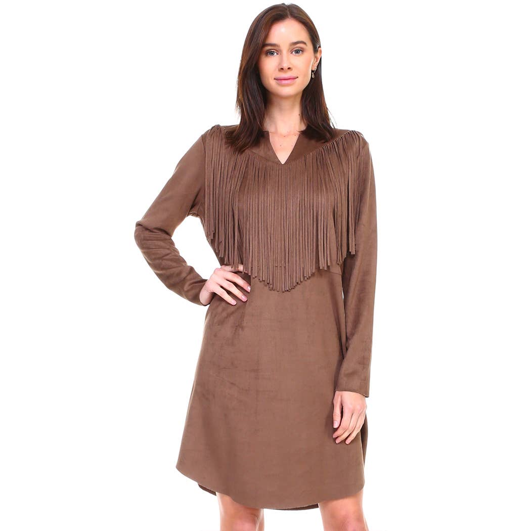 Joh Apparel - Wholesale Dress - Women's - Angie Stretch Suede Tunic Dress1