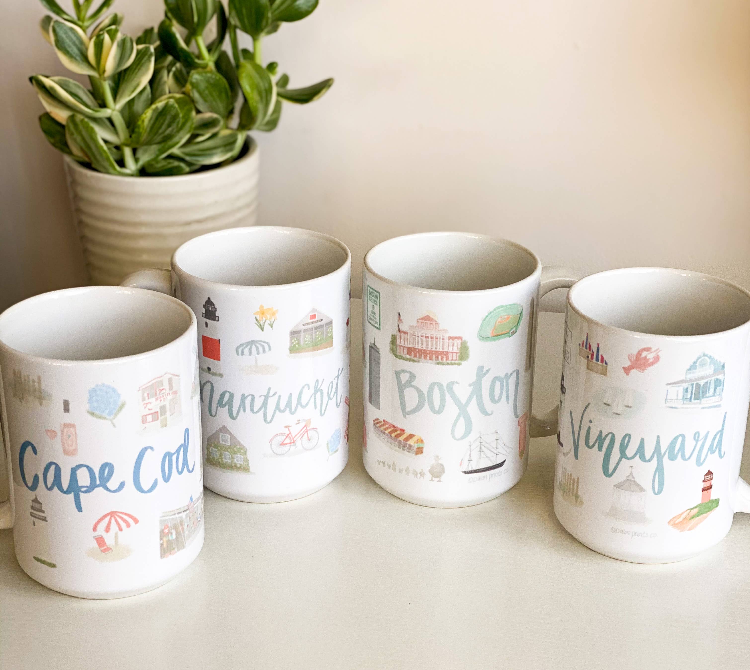Palm Prints - Wholesale Coffee Mug - Custom Icon Mug | Create Your Own Watercolor City Mug