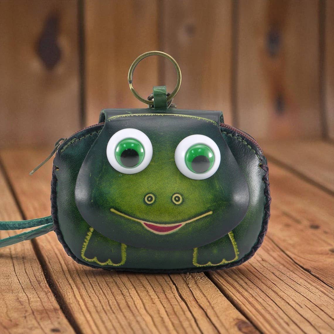 Sunflower Handmade leather inc – wholesale Coin purse – Women’s – Frog Wristlet - E504 Handmade Leather coin purse wallet1