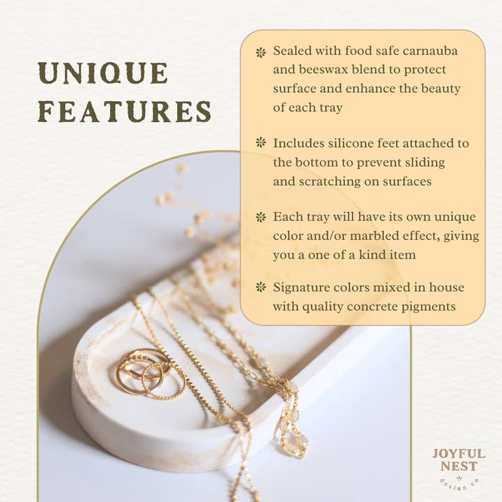 Joyful Nest Design Co. - Wholesale Decorative Tray - Decorative Tray | Oval Concrete Tray | Soap Bottle Tray 2