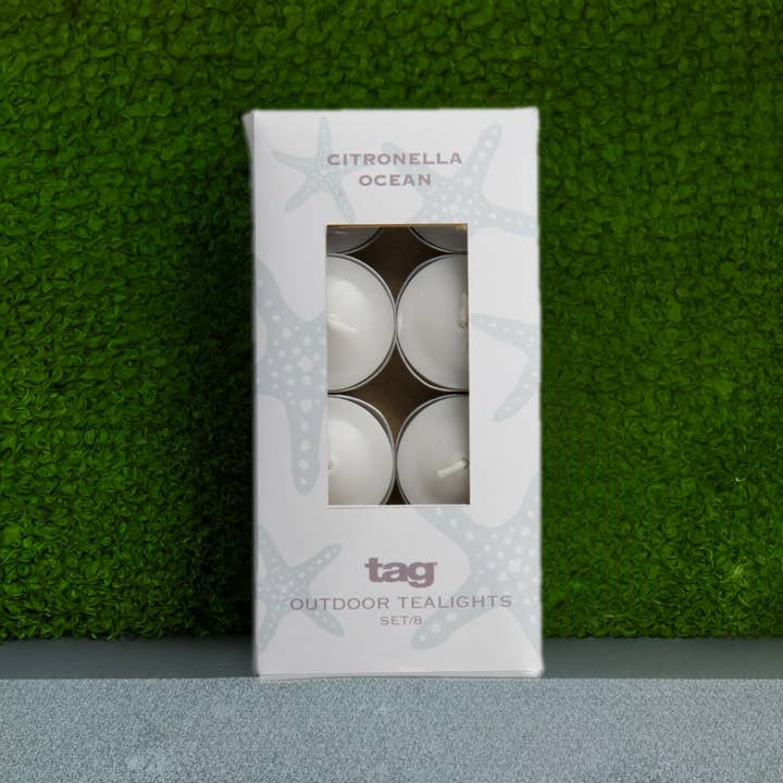 Kitchen Supply Wholesale - Wholesale Tea Light Candles - Citronella Tealight Candles Ocean - Set of 8 Ivory1