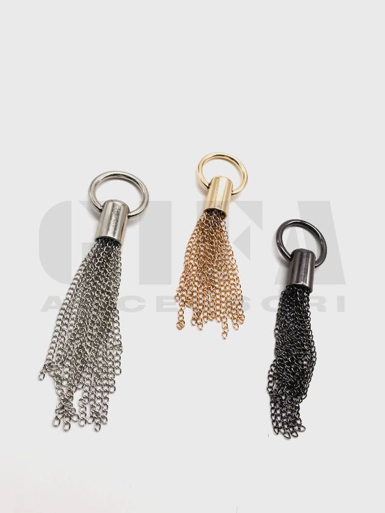 Gifa Accessori - Wholesale Purse/Bag Accessory - Women's - Bud with round ring and dangling chain / E