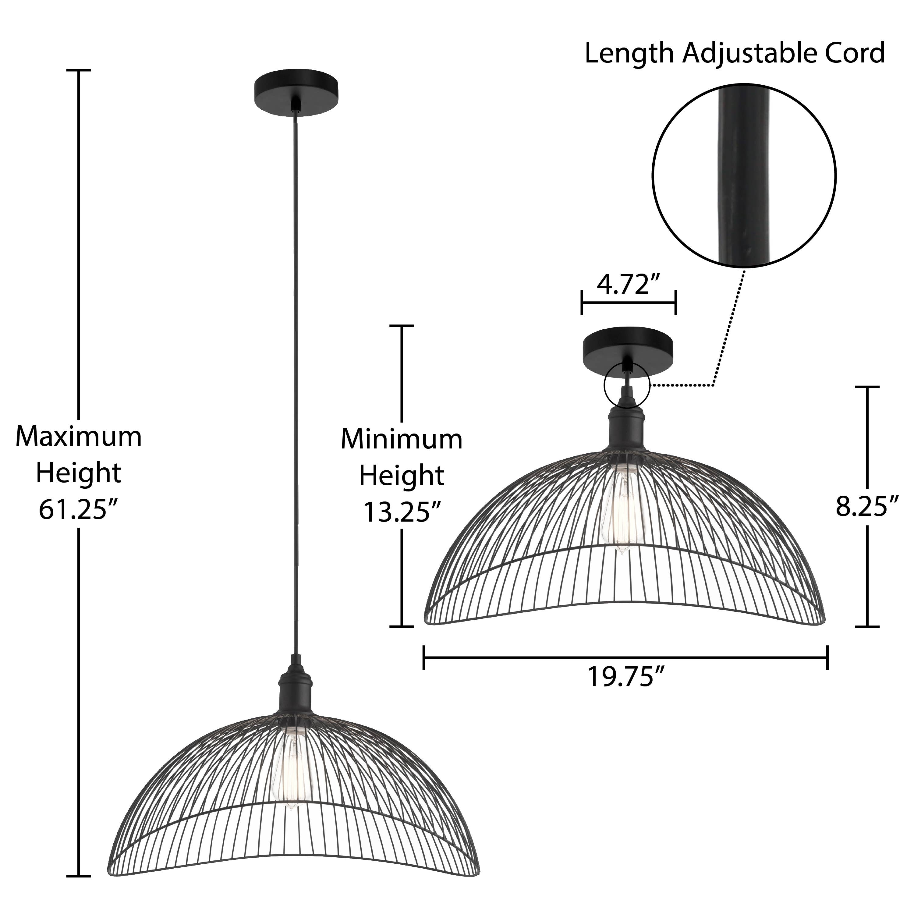 River of Goods - Wholesale Chandelier/Hanging Light - 18.75"W Wendy Black 1-Light Pendant Light Fixture2