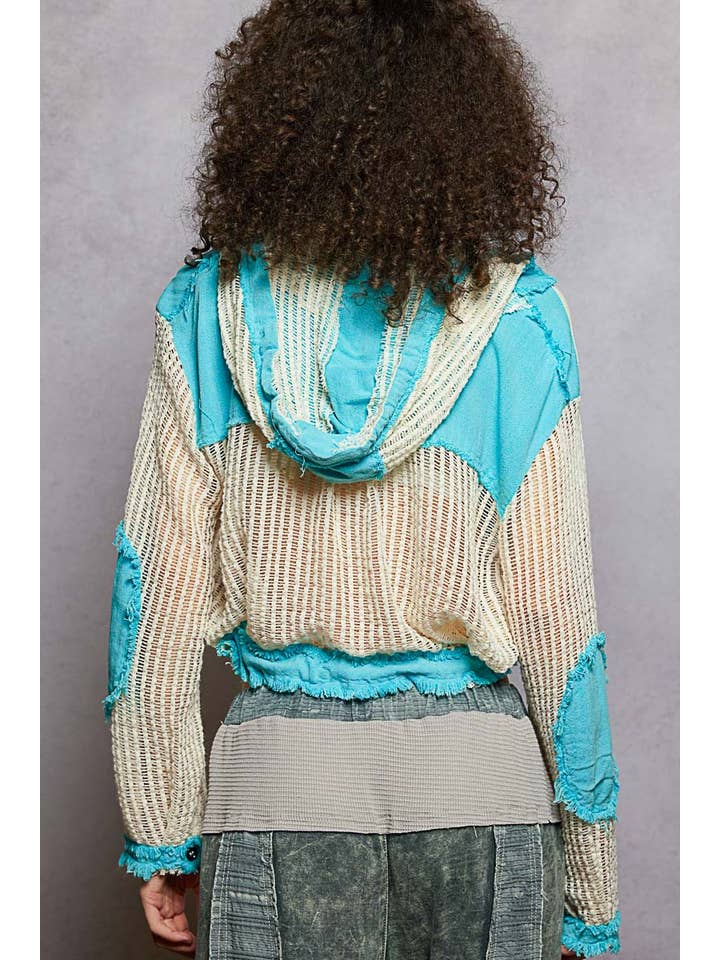 Pol Clothing - Vente Chemise à col boutonné – femme - Chemise à capuche en tricot ouvert avec poche boutonnée sur le devant en solde23