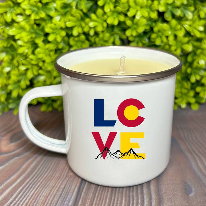 Clever Cow Candle Co - Wholesale Jar/Filled Candle - Love Colorado Souvenir Gift Soy Wax Mug Candle2