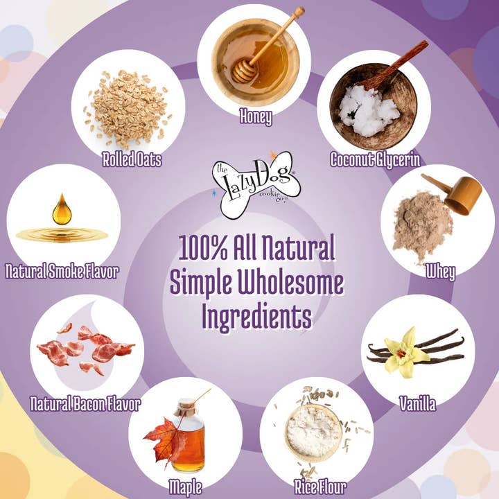 Pet Palette Distribution - Wholesale Pet Treats - Dog - Lazy Dog Mutt Mallows Maple Bacon Kissies Dog Treat 5oz4