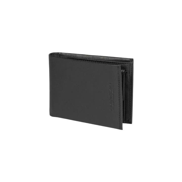 RB12003A | Folded men's wallet in genuine full-grain leather, with light grain. Color Black. RFID protection. Dimensions when closed: cm 12.5 x 9.5 x 2. Packaging: Bottom/lid gift box for wholesale by Kaili mood / RENATO BORZATTA - Italy since 1978 -