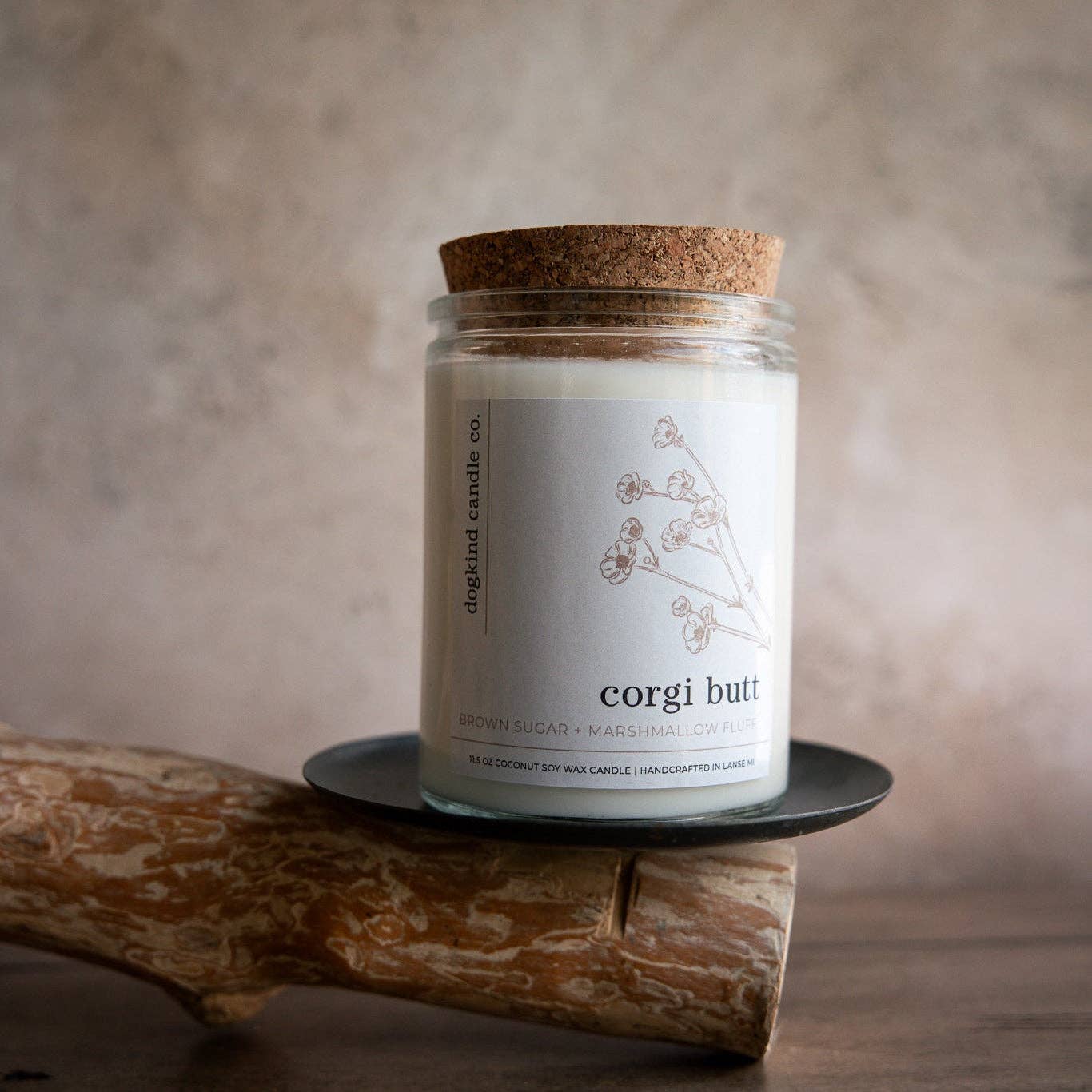 Dogkind Candle Co - Wholesale Jar/Filled Candle - Corgi Butt - brown sugar + marshmallow fluff1