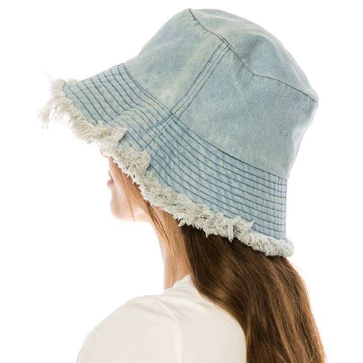 DENIM BUCKET HAT, AHT 90995 for wholesale by JOIA ACCESSORIES