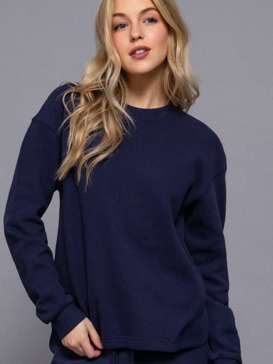 Lange Mouw Ronde Hals Zachte Gebreide Top voor wholesale door MintChoco