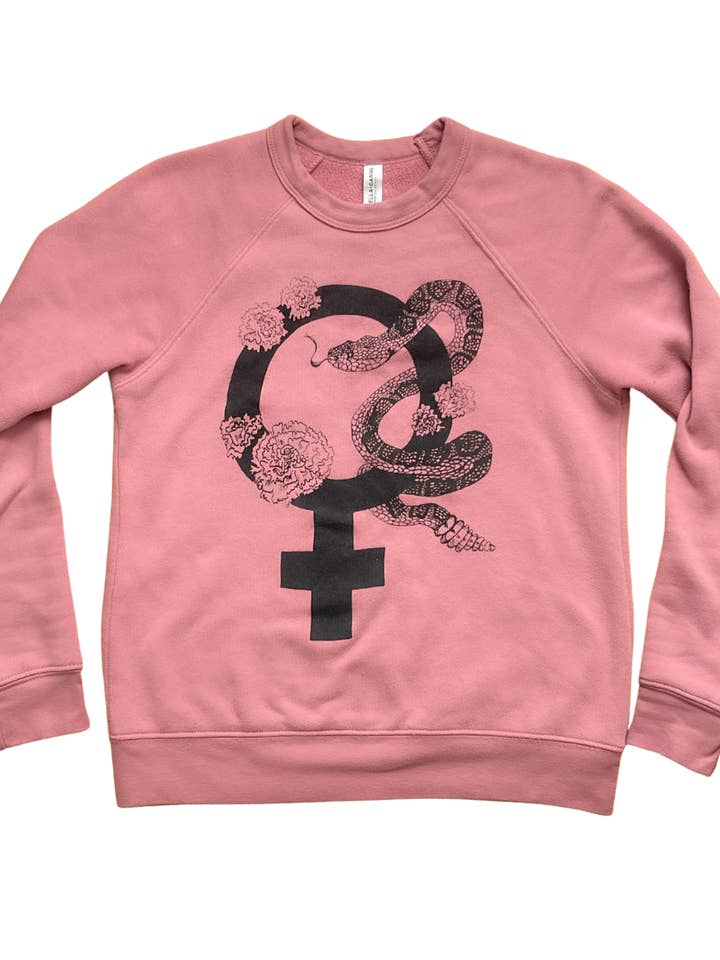 Divinity Sweatshirt in Mauve (for the Divine Feminine) for wholesale by Girl Gang Craft