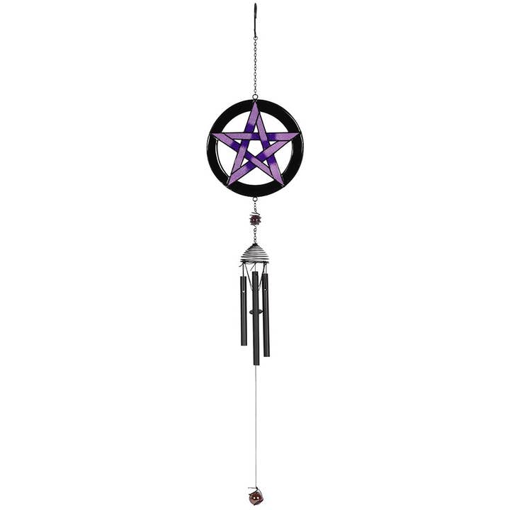 Purple Pentagram Windchime for wholesale by Pacific Trading