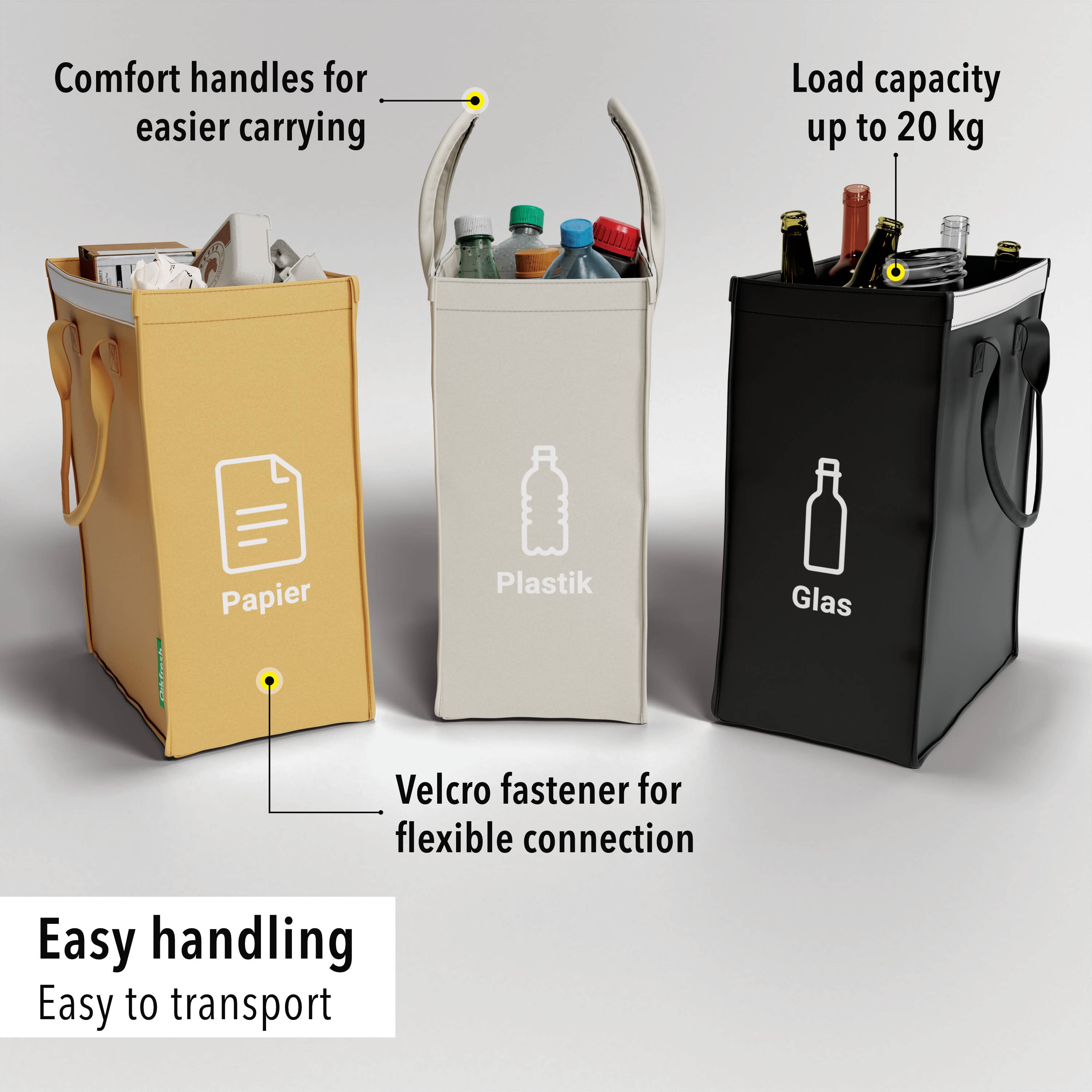 Qikfresh - Wholesale Kitchen Storage/Organizer - Waste separation system (set of 3)4