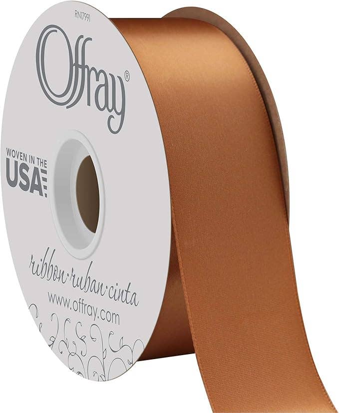 Berwick Offray Ribbon - Wholesale Ribbon - Gift Wrapping - Double-Face Satin Coffee 1-1/2" x 50 Yards0