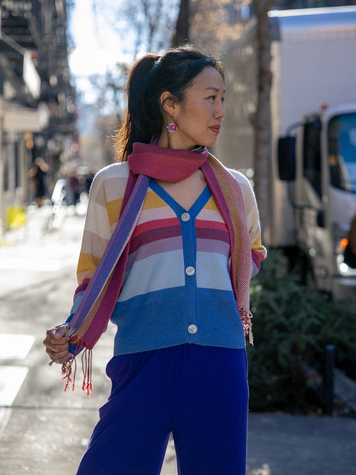 Cardigã Alpaca Amanhecer | Anoitecer por atacado de Yanawara