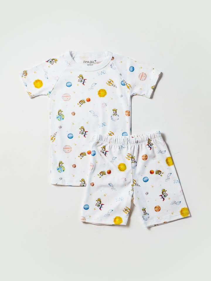 Elvis Short Sleeve and Shorts Pajama Set for wholesale by Pima Bee