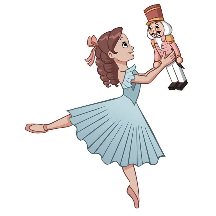 Clara & the Nutcracker Sticker – 3.6” x 4.5” – 3 Choices for wholesale by Denali & Co.