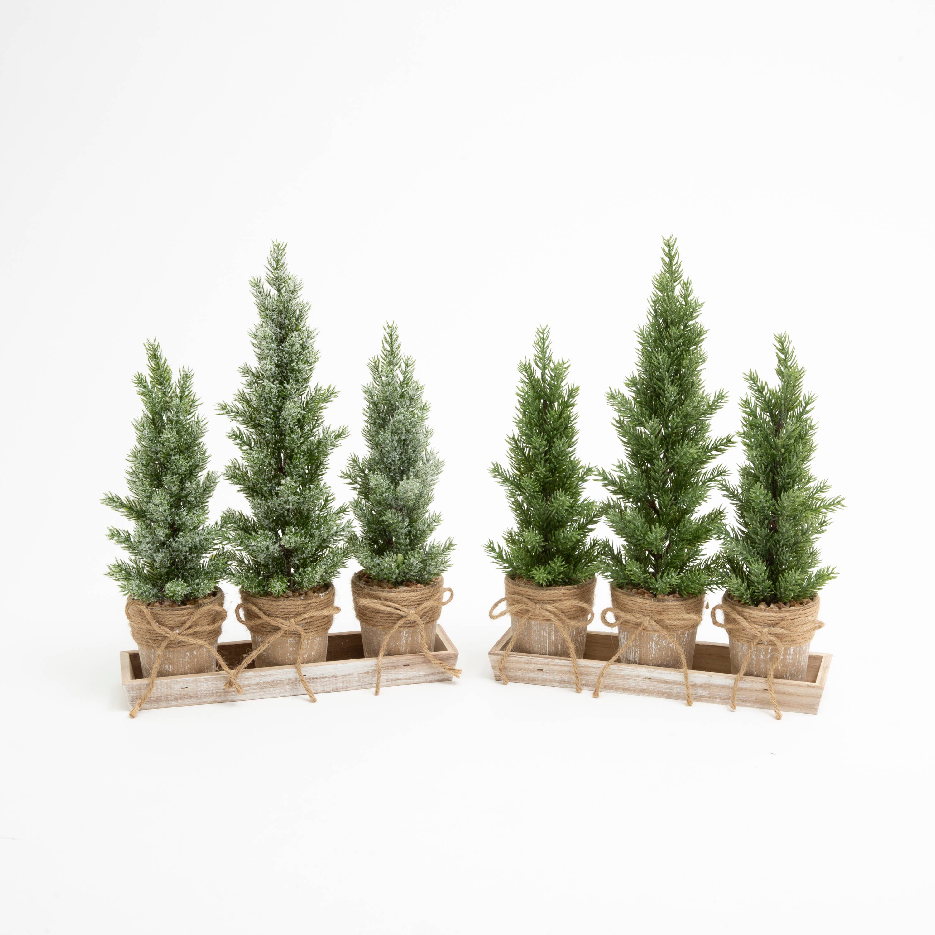 The Gerson Companies - Wholesale Christmas Decoration - Gerson Christmas 15.5"H Holiday Potted Tree Set With Tray, 21