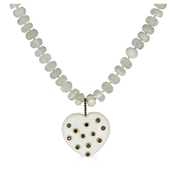 Vit agat hjärthänge halsband för wholesale av Rachel Reinhardt