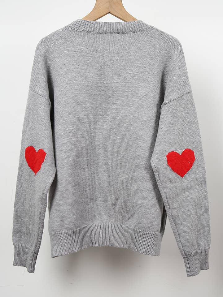 Hope & Sunshine - Wholesale Knit Sweater - Women's - Valentine's Heart Pullover Sweater55