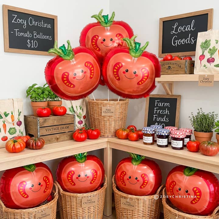 Zoey Christina - Wholesale Balloon - Tomato Foil Balloon – 18" | Farmers Market & Party Décor3