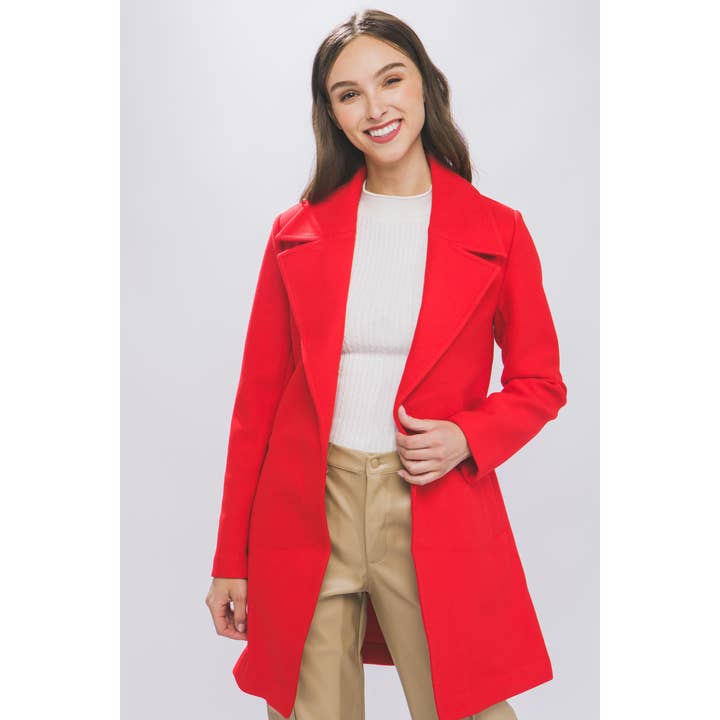 Lapel Collared Trench Coat with Waist Tie for wholesale by Apolline